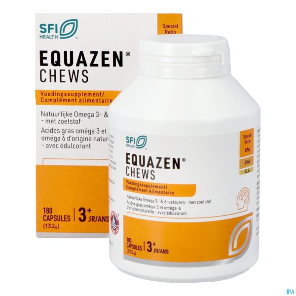 Productshot Equazen Omega 3/6 Chews Pot Caps 180