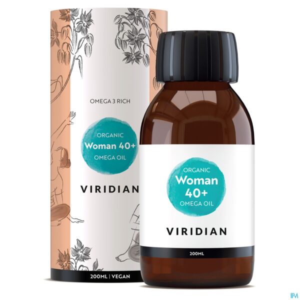 Productshot Viridian Organic Woman 40+ Omega Olie 200ml