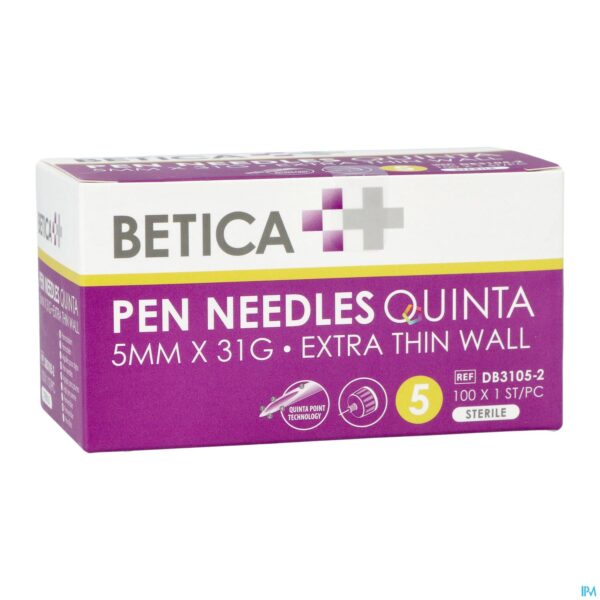 Packshot Betica Pen Needles Quinta 5mmx31g 100