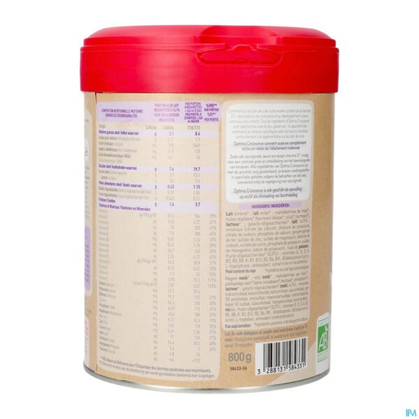 Packshot Babybio Optima 3 Peutermelk 800g