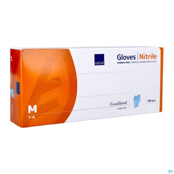 Packshot Abena Excellent Handschoen Nitrile M Blauw