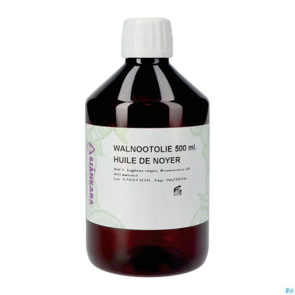 Packshot Sjankara Walnoot Plant. Olie 500ml