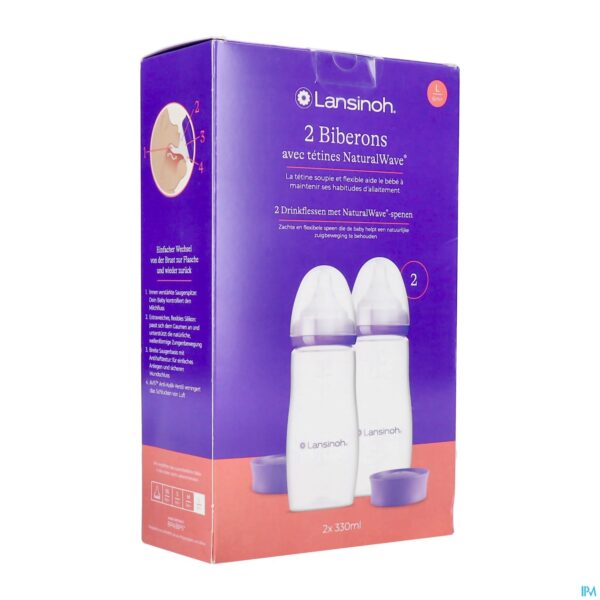 Packshot LANSINOH DRINKFLESSEN & NATURALWAVE® SPEEN 330ML 2 ST
