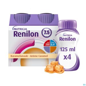 Packshot Renilon 7.5 Karamel Fles 4x125ml 177026 Nf