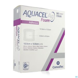 Packshot Aquacel Ag Foam Adhesief 12,5x12,5cm 10