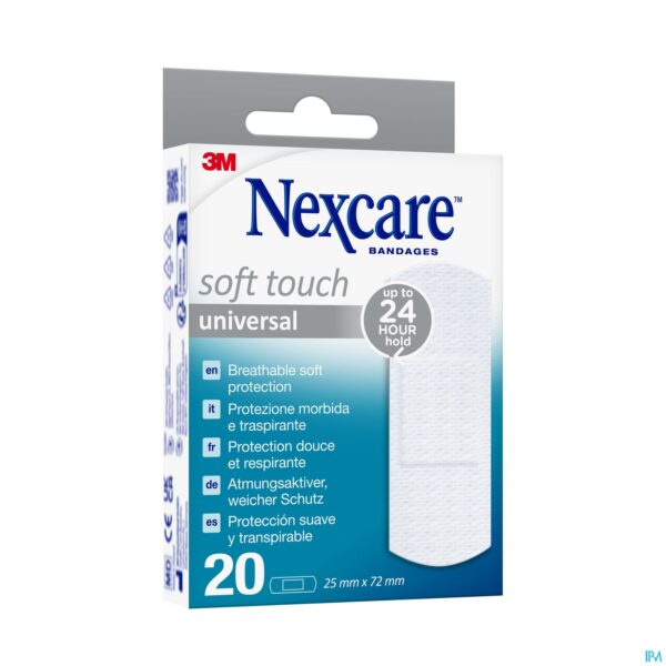 Packshot Nexcare 3m Soft Touch Universal 25mmx72mm Strips20