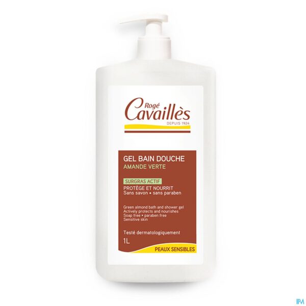 Packshot Roge Cavailles Gel Bad Douche Overv. Gr.amandel 1l