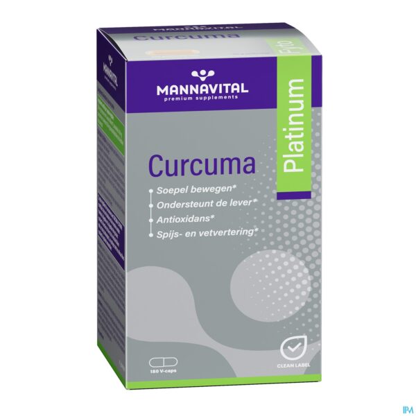 Packshot Mannavital Curcuma Platinum Caps 180