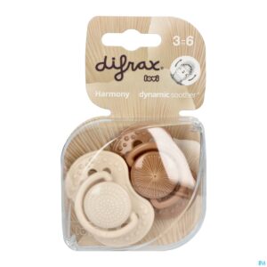 Packshot Difrax Fopspeen Dynam.harmony Creme&l.brown 3m+ 2