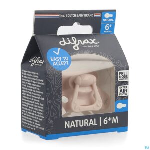 Packshot Difrax Fopspeen Natural 6m+ Uni/pure Assorti