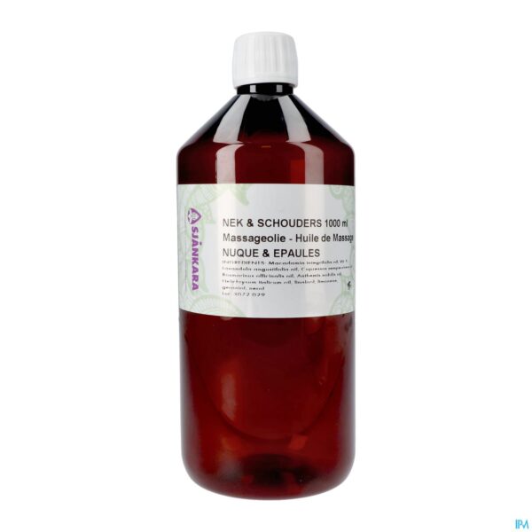 Packshot Sjankara Nek & Schouders Massageolie 1000ml