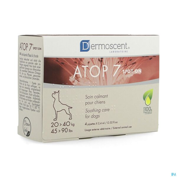 Packshot Dermoscent Atop 7 Spot On Hond 20-40kg 4x2,4ml