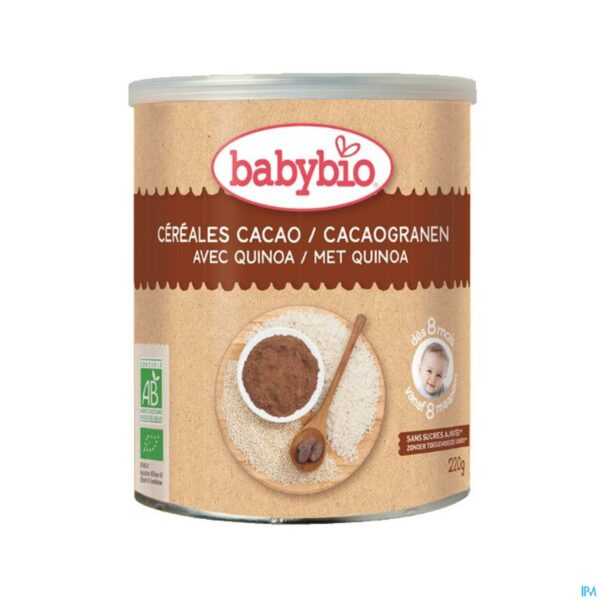 Packshot Babybio Cacaogranen Quinoa 8m 220g