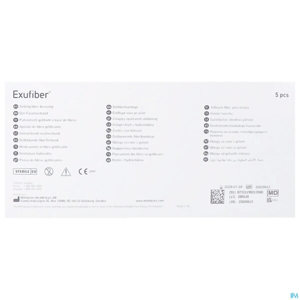 Packshot Exufiber Gelling Fibre Dressing Ster 1 X 45cm 5