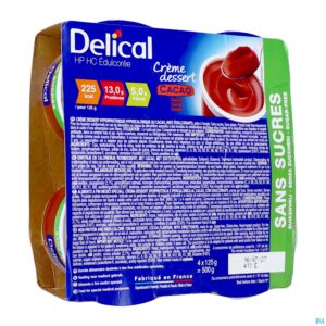 Packshot Delical Creme Dessert Hp-hc Z/suiker Cacao 4x124g