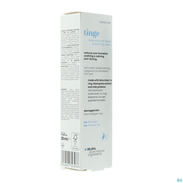 Packshot Tinge Advanced Repair & Soothing Cream Tube 20ml
