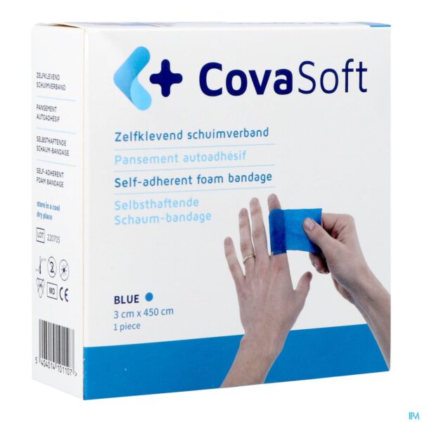 Packshot Covasoft Verband Blauw 3cmx4,5m Covarmed