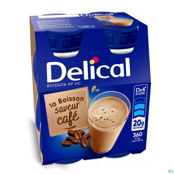 Packshot Delical Hphc 360 Koffie 4x200ml Packshot Delical Hphc 360 Koffie 4x200ml
