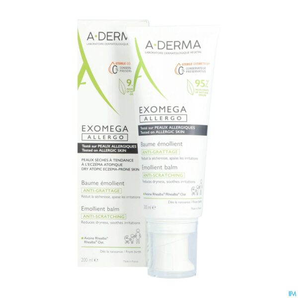 Productshot Aderma Exomega Allergo Emolierende Balsem 200ml