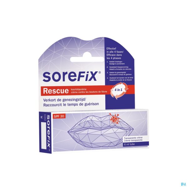Packshot Sorefix Rescue Oplossing Koortsblaasjes Tube 6ml Packshot Sorefix Rescue Oplossing Koortsblaasjes Tube 6ml