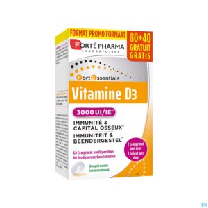Packshot Vitamine D3 3000 IE Caps 120