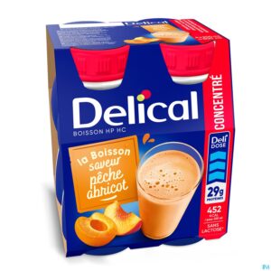 Packshot Delical Hp Hc Drank Geconc. Perzik Abrik. 4x200ml