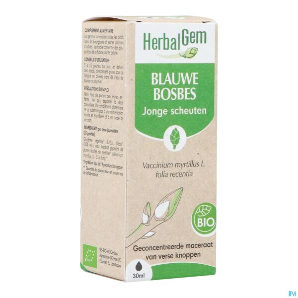 Packshot Herbalgem Blauw Bosbes Bio 30ml