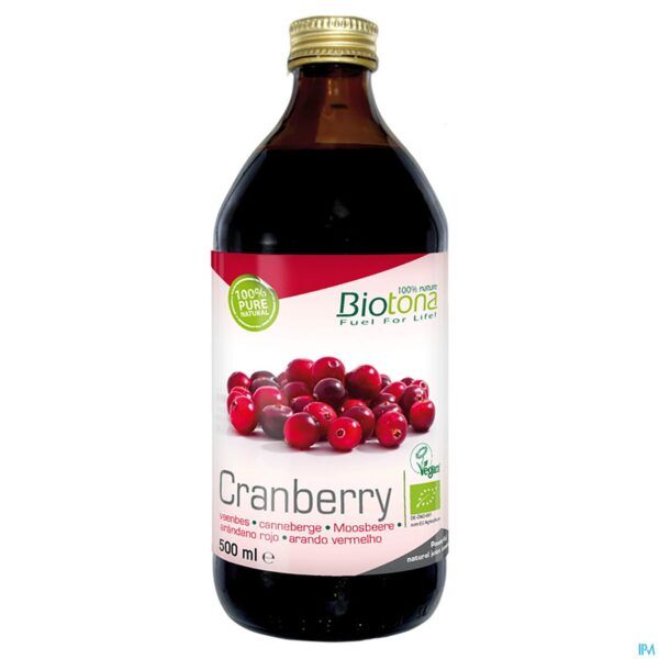 Packshot Biotona Cranberry Geconcentreerd Sap Bio 500ml