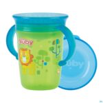 Productshot Nuby 360° Wonder Cup Handvat Aqua 240ml 6m+ Groen