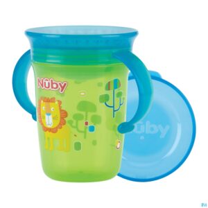 Productshot Nuby 360° Wonder Cup Handvat Aqua 240ml 6m+ Groen