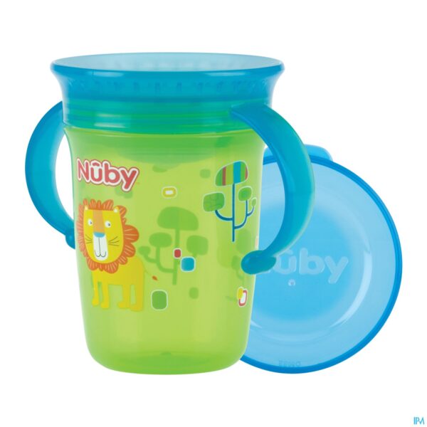 Productshot Nuby 360° Wonder Cup Handvat Aqua 240ml 6m+ Groen