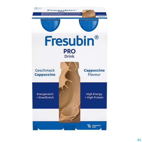 Packshot Fresubin Pro Drink Cappuccino Fl 4x200ml