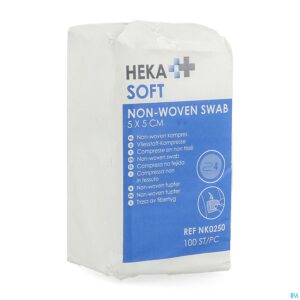 Packshot Hekasoft Kompres Non-wov. Bulk 5x 5cm 100