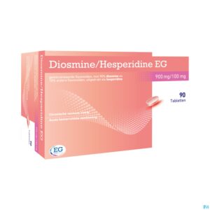 Packshot Diosmine+Hesperidine EG 900Mg+100Mg Tabl 90