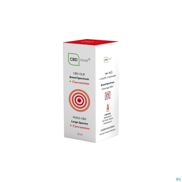 Packshot Cbd Olie Breed Spectrum + Curcumine 30ml Cbd-phar