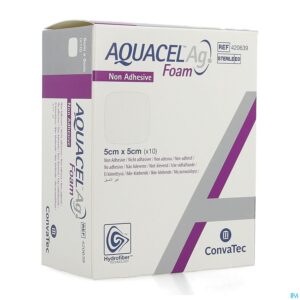 Packshot Aquacel Ag Foam Non Adhesief 5x5cm 10