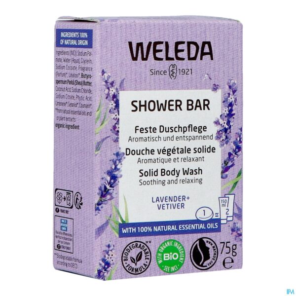 Packshot Weleda Shower Bar Lavendel + Vetiver 75g