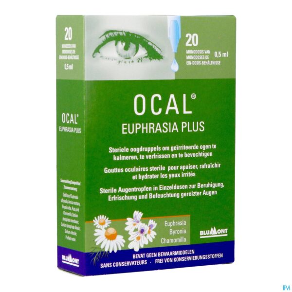 Packshot Ocal Euphrasia Plus Monodoses 20x0,5ml Packshot Ocal Euphrasia Plus Monodoses 20x0,5ml