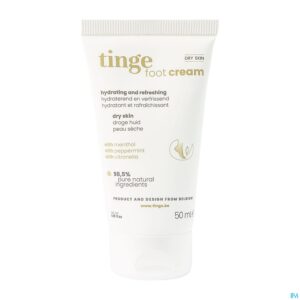 Packshot Tinge Hydraterende Voetcreme Tube 50ml