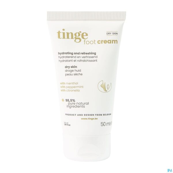 Packshot Tinge Hydraterende Voetcreme Tube 50ml