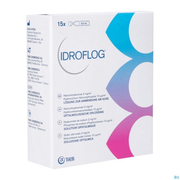 Packshot Idroflog Oogdruppels Fl 15x0,5ml