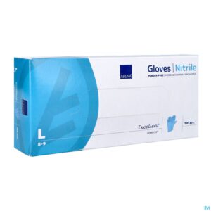 Packshot Abena Excellent Handschoen Nitrile l Blauw