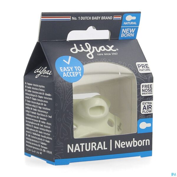 Packshot Difrax Fopspeen Natural Newborn Uni/pure Assorti