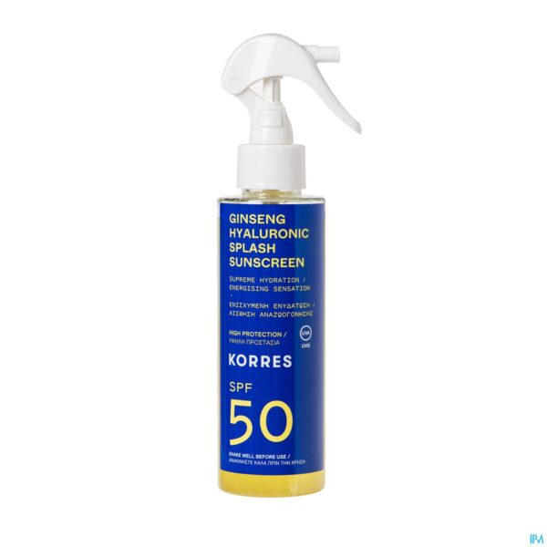 Packshot Korres Ks Ginseng Hyal. Gez.&lich. Zon Ip50 150ml