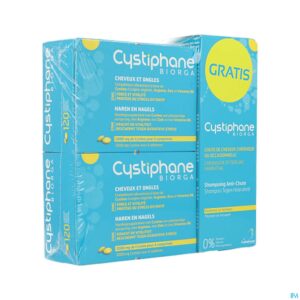 Packshot Cystiphane Biorga 2 X 120 Caps + 120 Caps Gratis