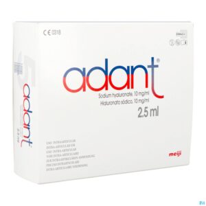 Packshot Adant Sol 1% Inj Intra Articul. 5x2,5ml/5ml Spuit