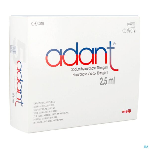 Packshot Adant Sol 1% Inj Intra Articul. 5x2,5ml/5ml Spuit Packshot Adant Sol 1% Inj Intra Articul. 5x2,5ml/5ml Spuit