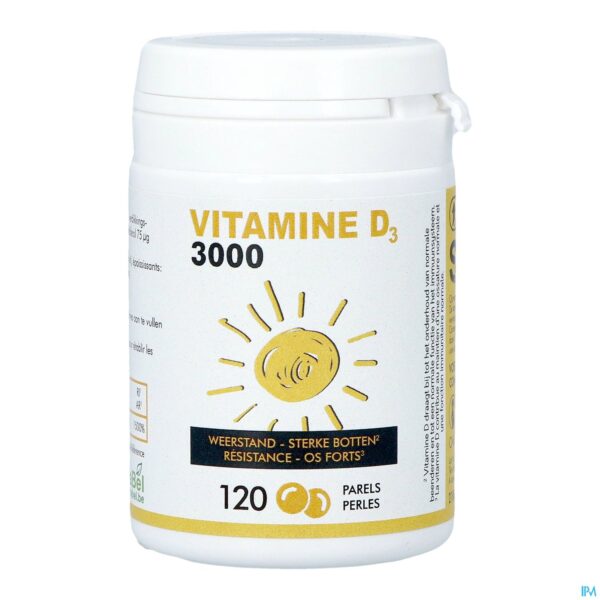 Packshot Soria Vitamine D 3000iu Parels 120