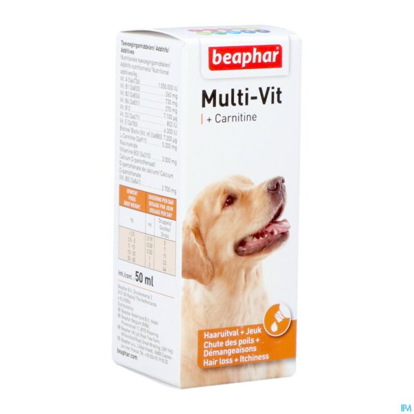 Packshot Beaphar Multi-vit Honden 50ml