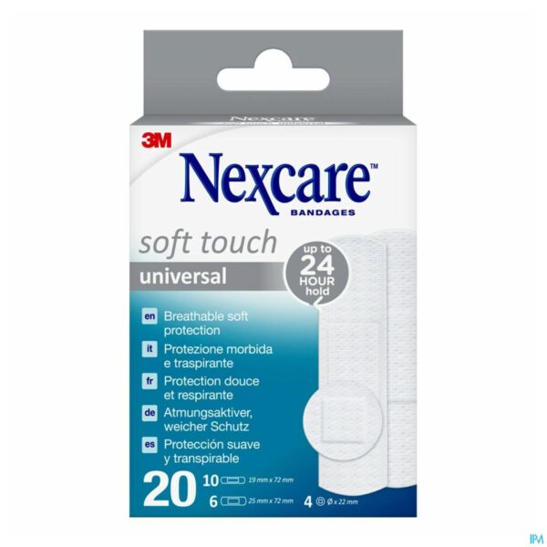 Packshot Nexcare 3m Soft Touch Universal Assort. Strips 20